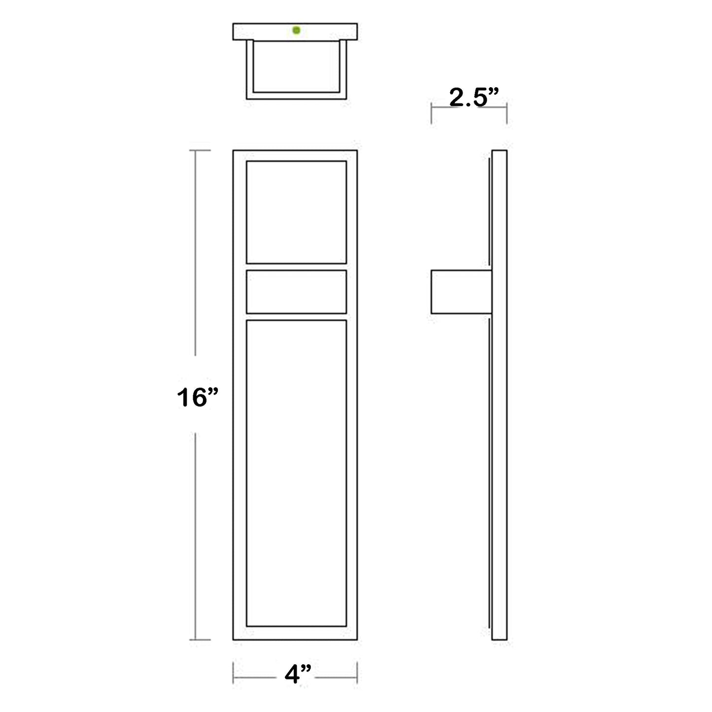 Guapo LED Wall Light - line drawing.