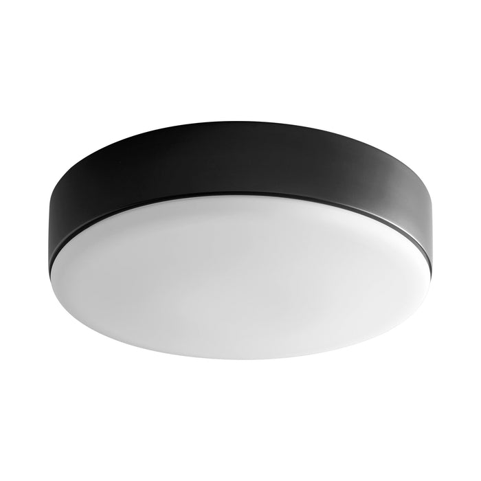 Journey LED Flush Mount Ceiling Light in Glass/Black (14-Inch).