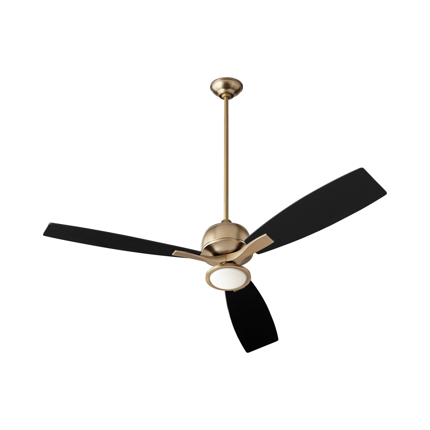Juno Ceiling Fan in Aged Brass/Light Kit.