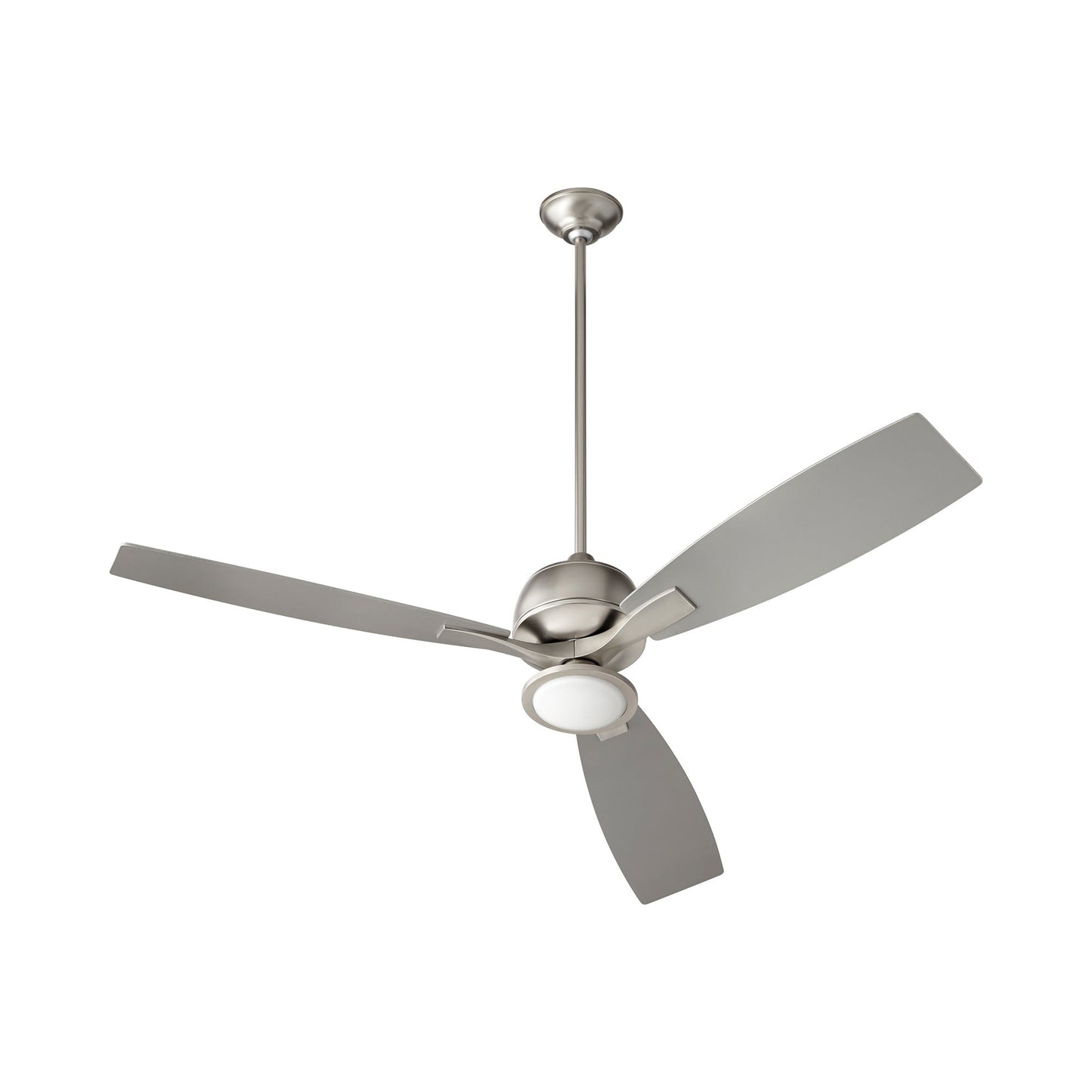 Juno Ceiling Fan in Satin Nickel/Light Kit.