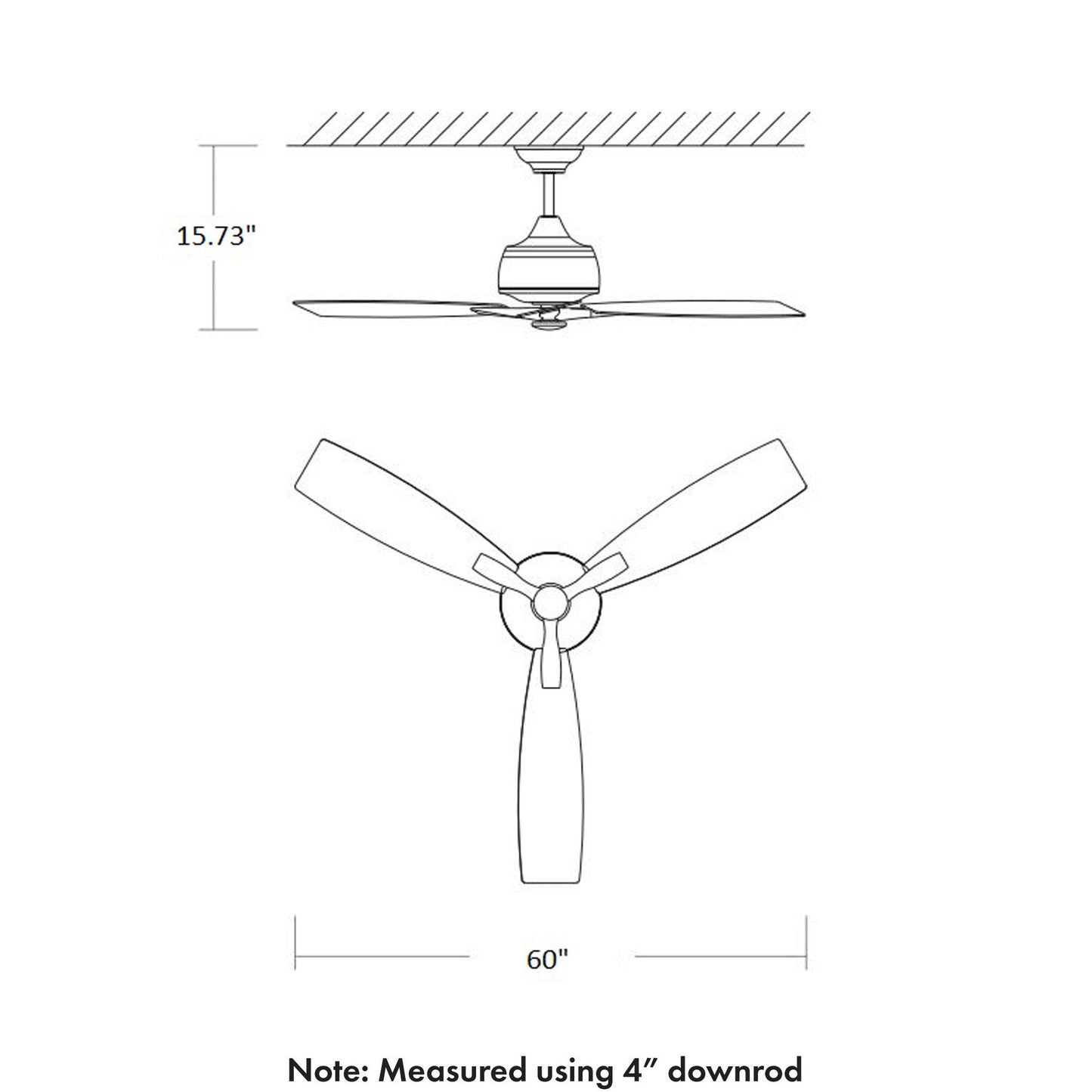 Juno Ceiling Fan - line drawing.