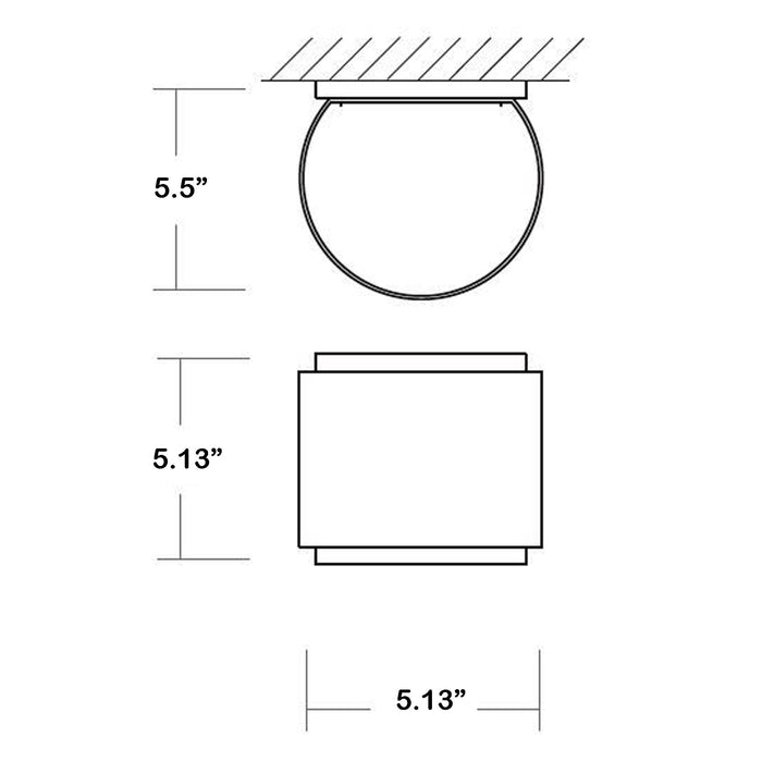 Kaldor Outdoor LED Wall Light - line drawing.