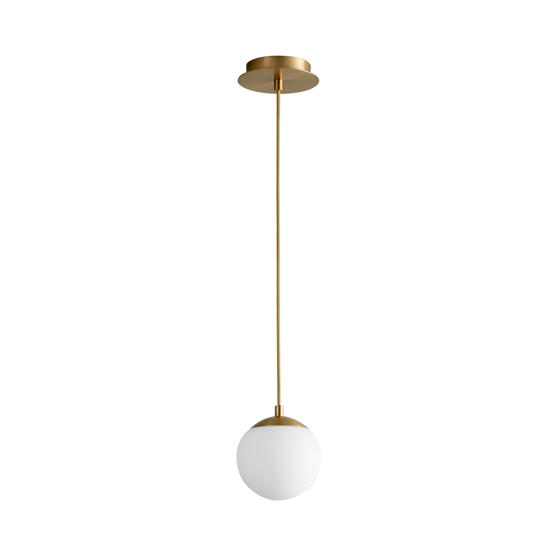 Luna LED Pendant Light in Aged Brass (6-Inch).