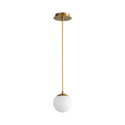 Luna LED Pendant Light in Aged Brass (6-Inch).