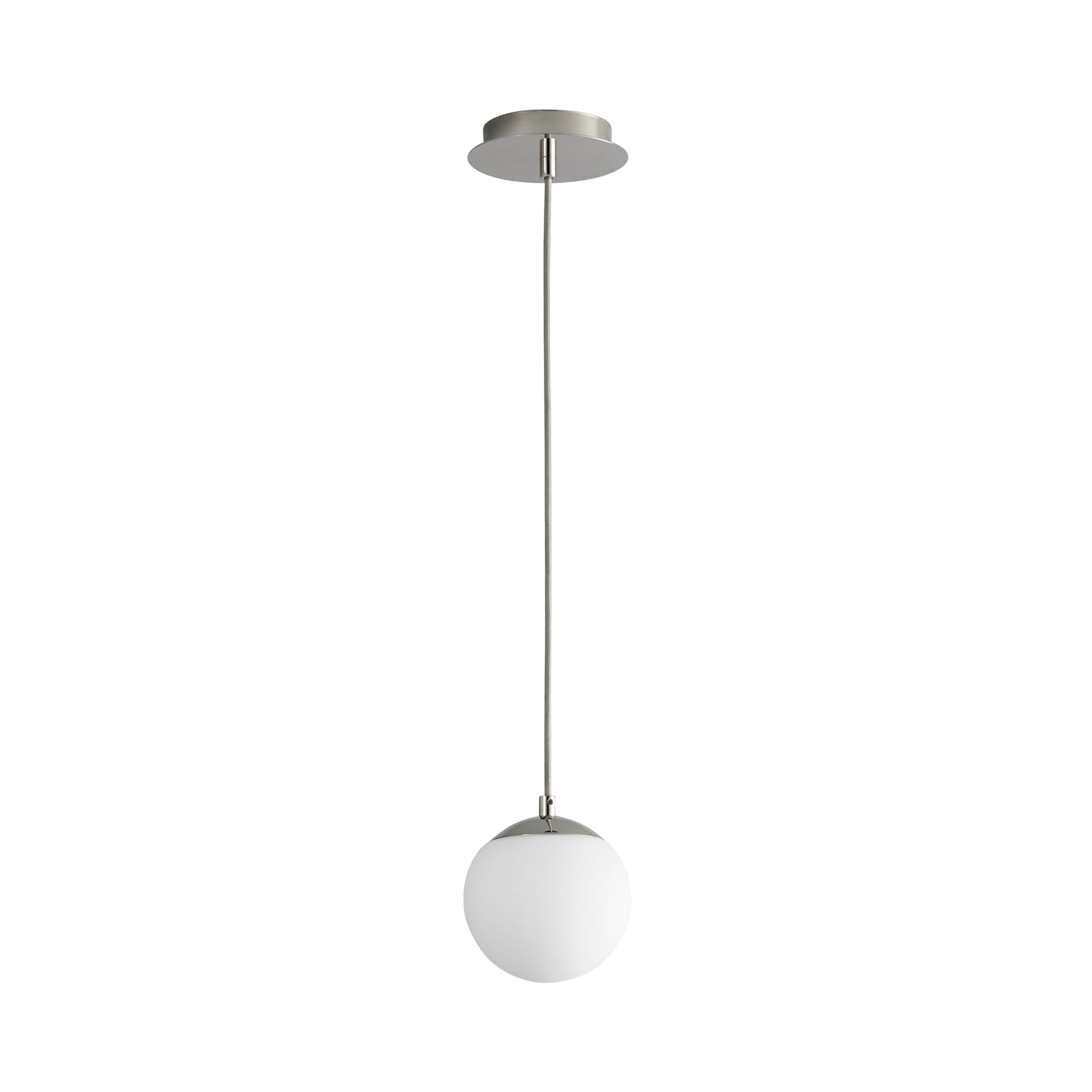 Luna LED Pendant Light in Polished Nickel (6-Inch).