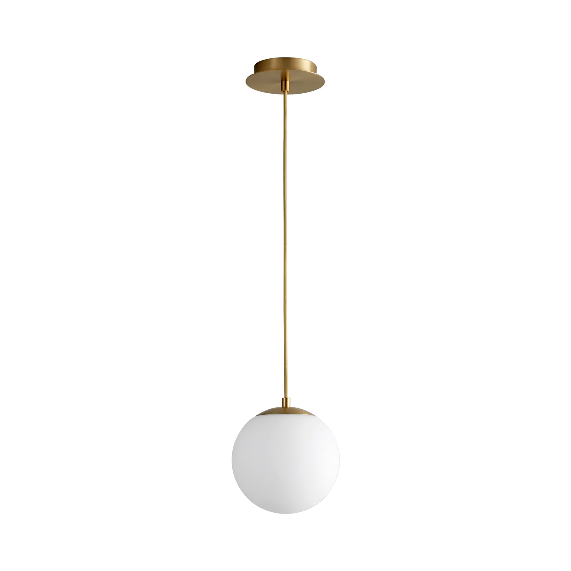 Luna LED Pendant Light in Aged Brass (8-Inch).