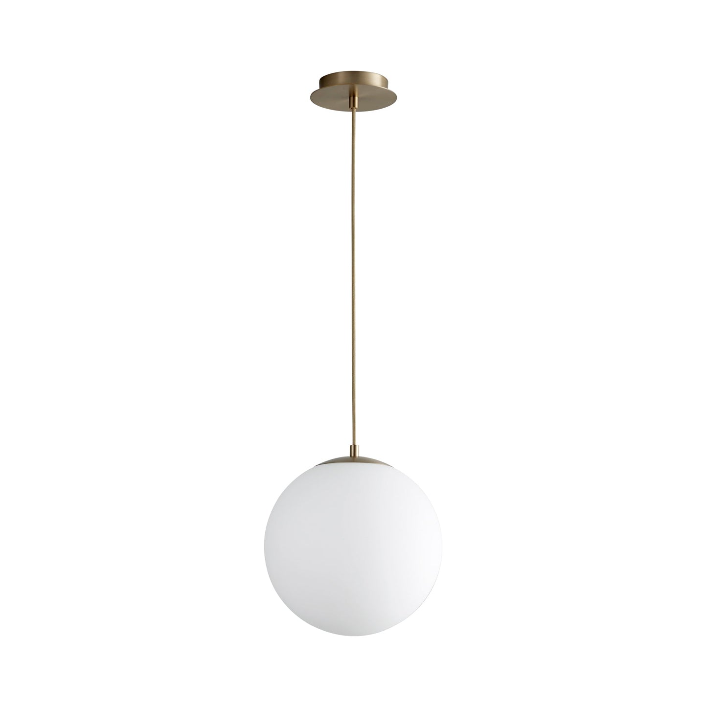 Luna LED Pendant Light in Aged Brass (12-Inch).