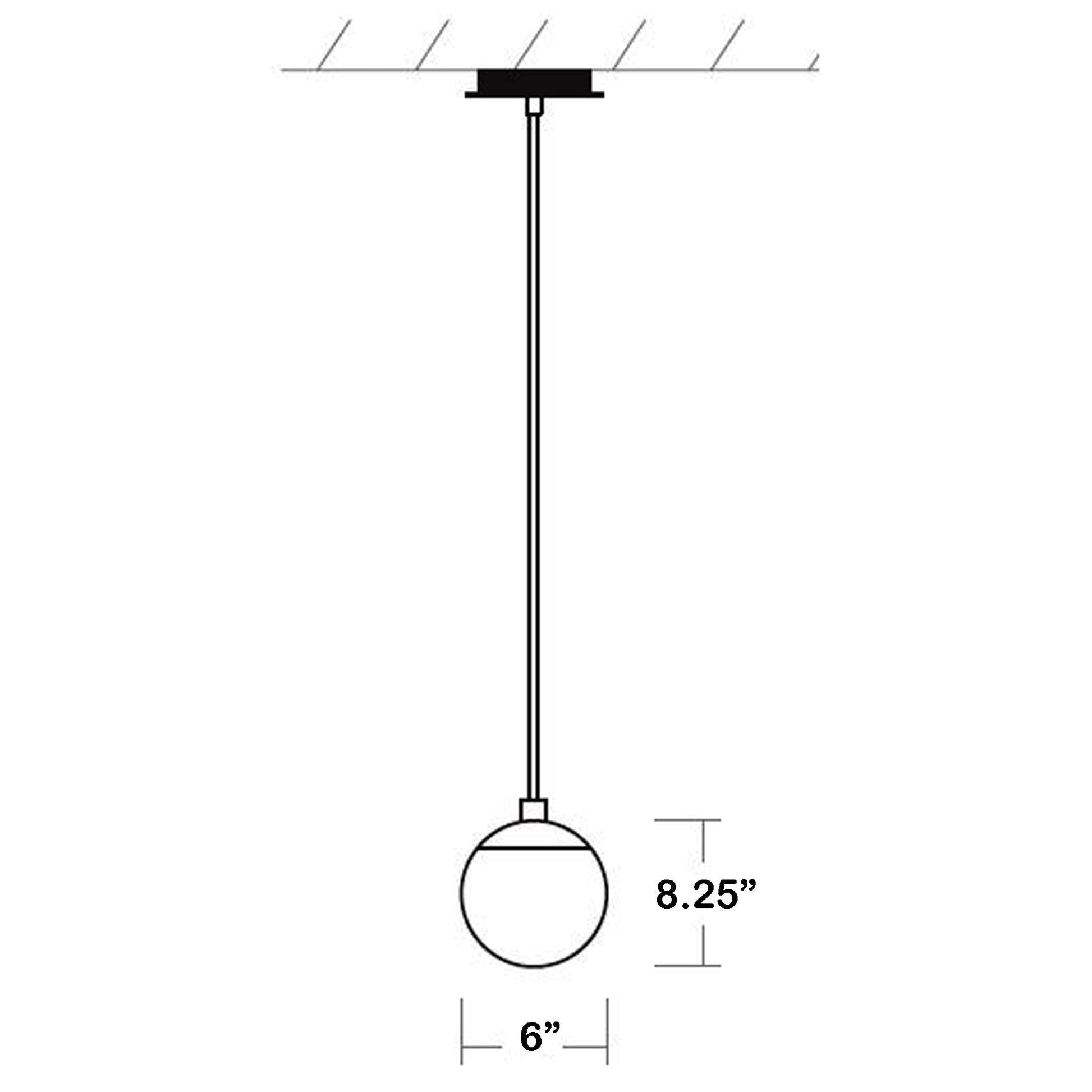 Luna LED Pendant Light - line drawing.