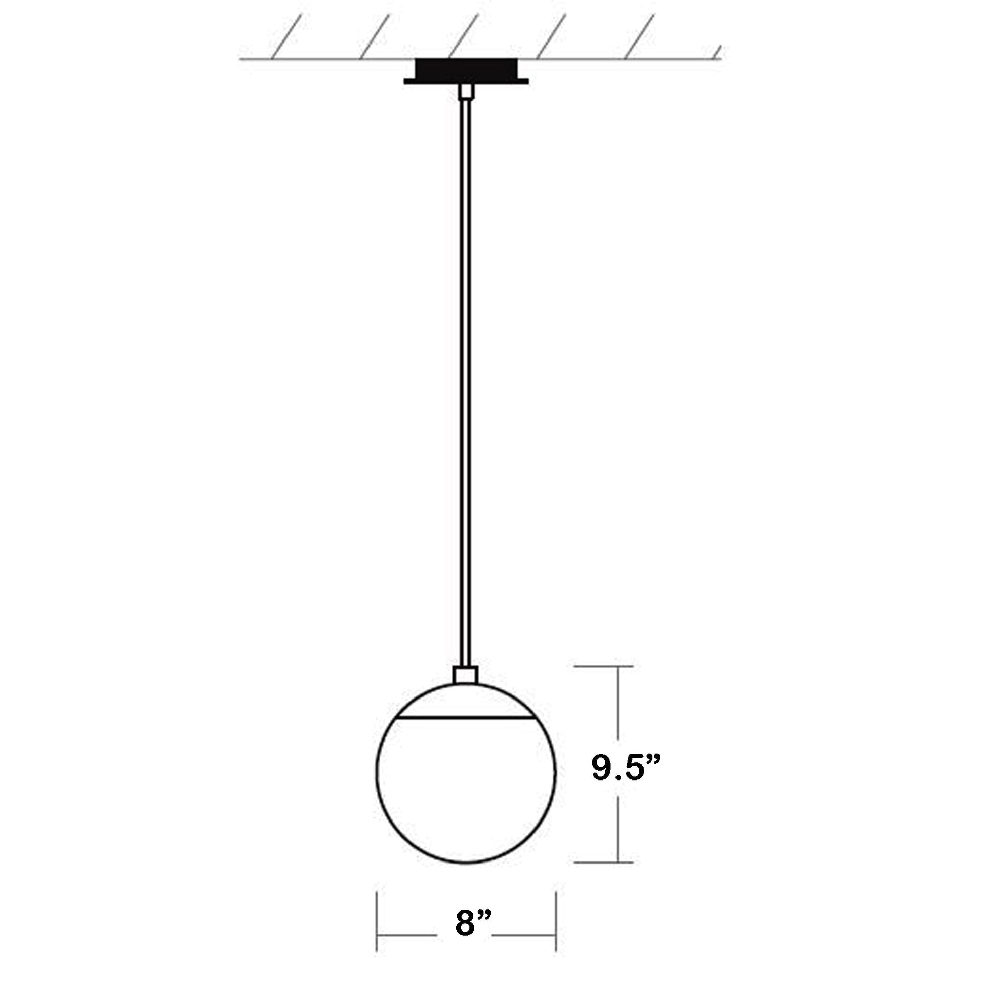 Luna LED Pendant Light - line drawing.