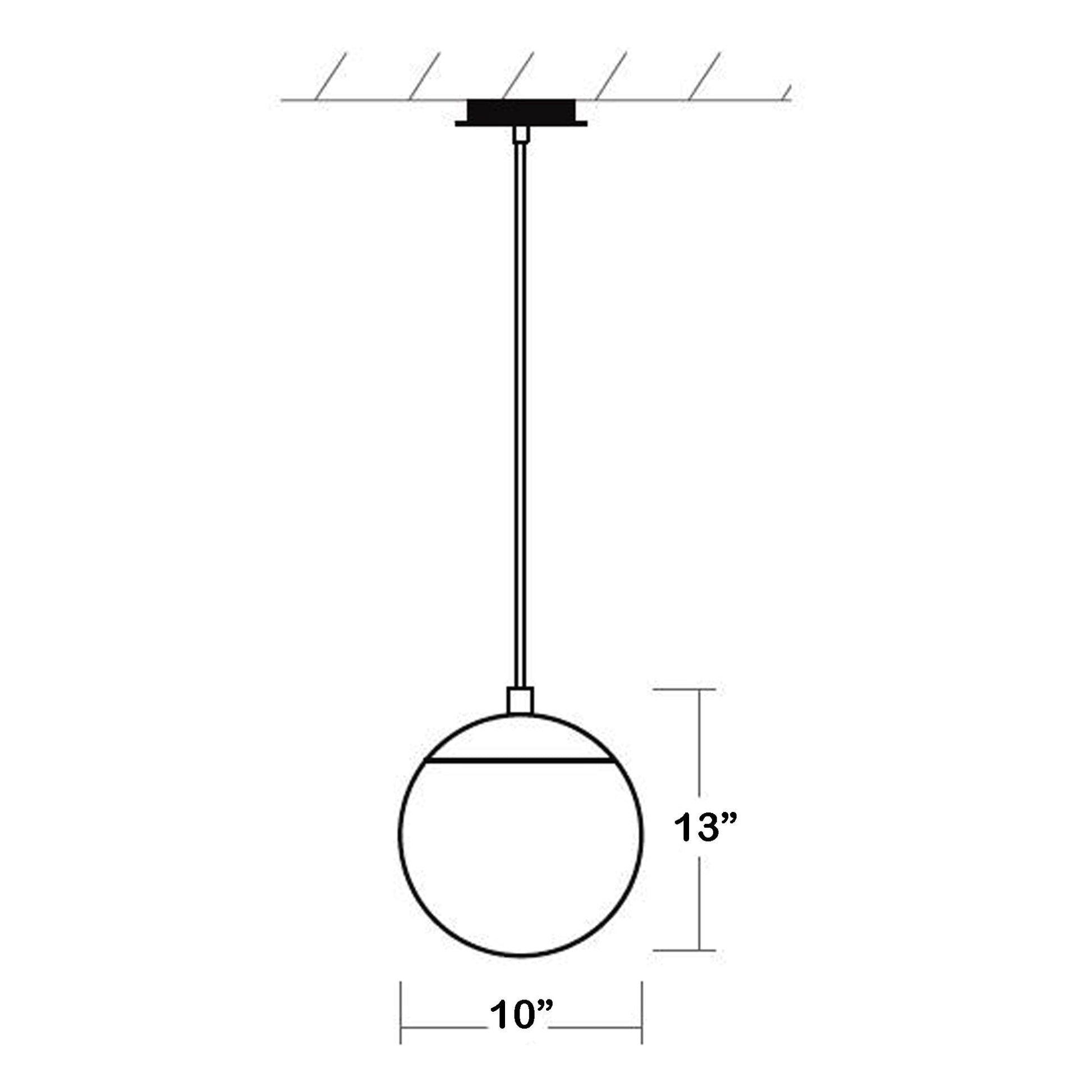 Luna LED Pendant Light - line drawing.