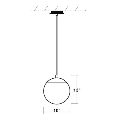 Luna LED Pendant Light - line drawing.