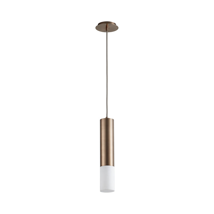 Opus LED Pendant Light in Satin Copper/Matte White.