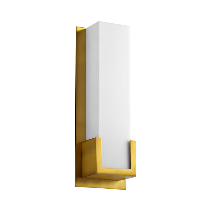 Orion LED Bath Wall Light in Aged Brass.