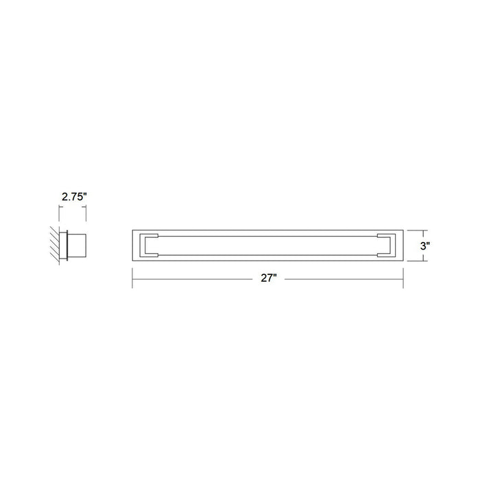 Orion LED Vanity Wall Light - line drawing.