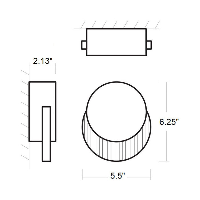 Pavo Outdoor LED Wall Light - line drawing.