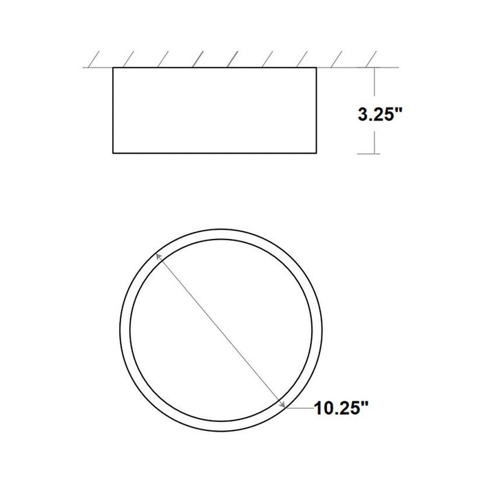 Peepers LED Flush Mount Ceiling Light - line drawing.