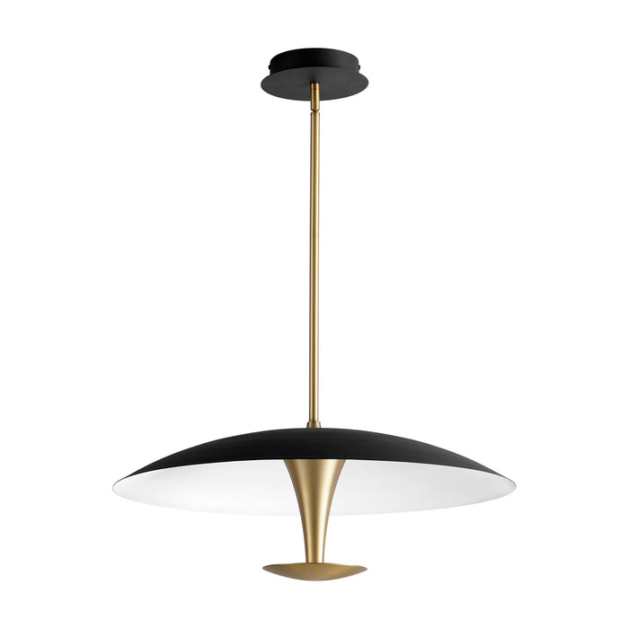 Spacely LED Pendant Light in Black/Aged Brass (Large).