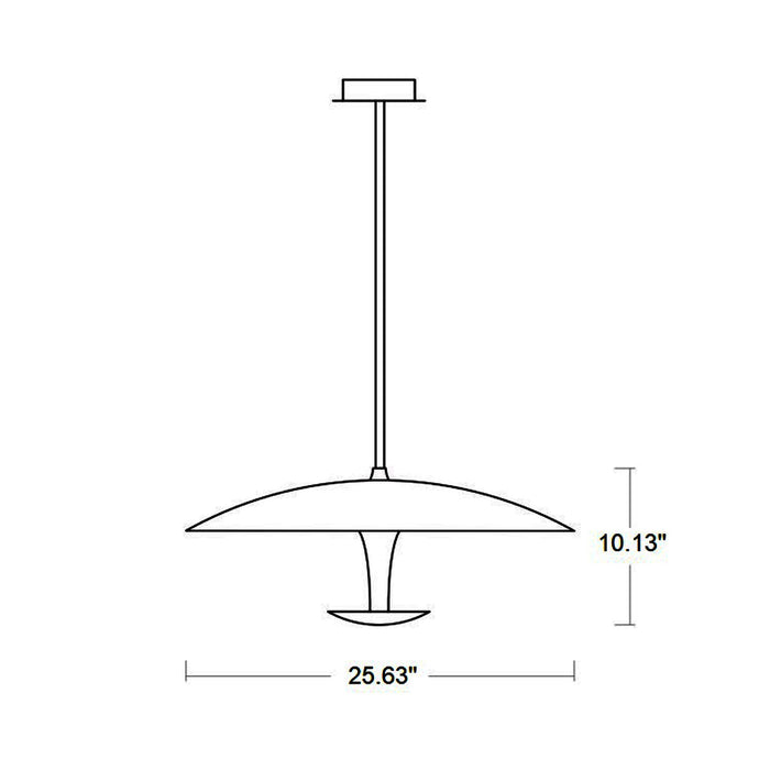 Spacely LED Pendant Light - line drawing.