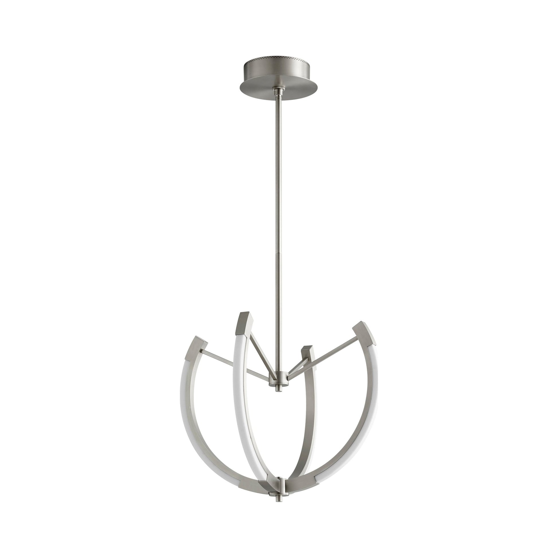Utopia LED Chandelier in Satin Nickel (21-Inch).