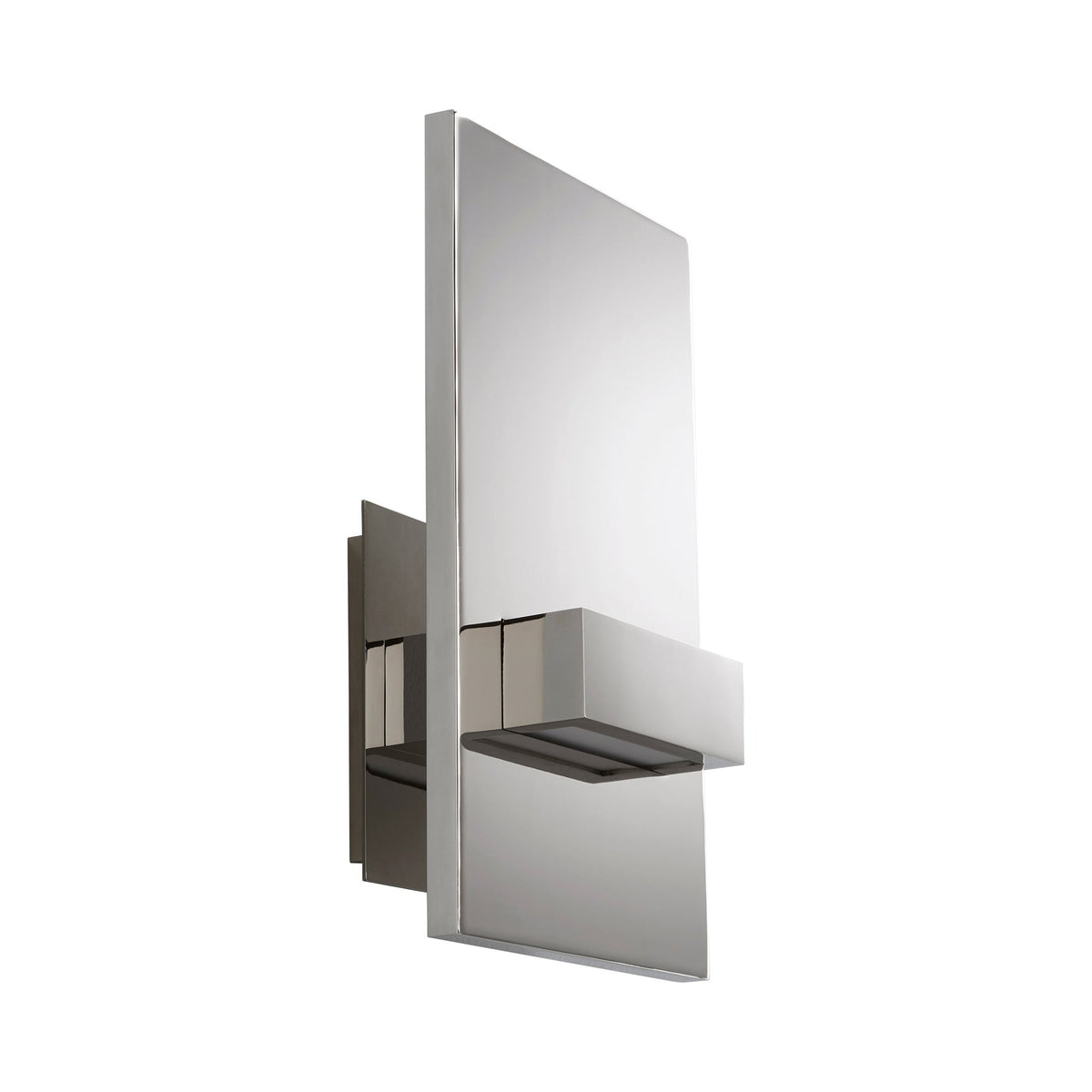 Vela LED Bath Wall Light in Polished Nickel.