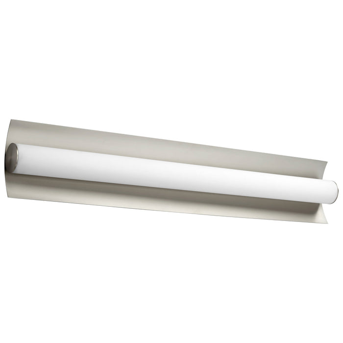 Wave LED Vanity Wall Light in Satin Nickel (35-Inch).