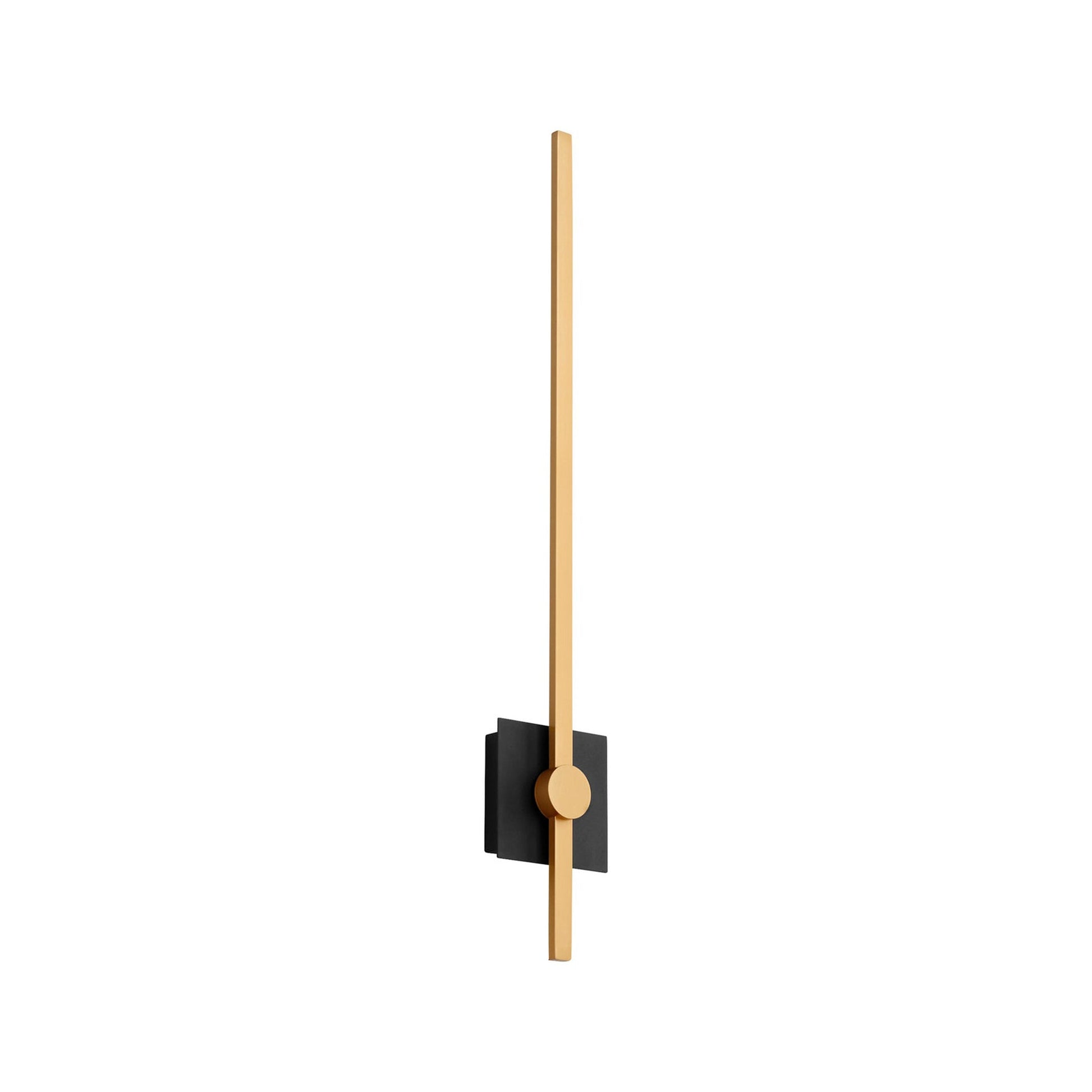 Zora LED Bath Wall Light in Black/Industrial Brass (32-Inch).