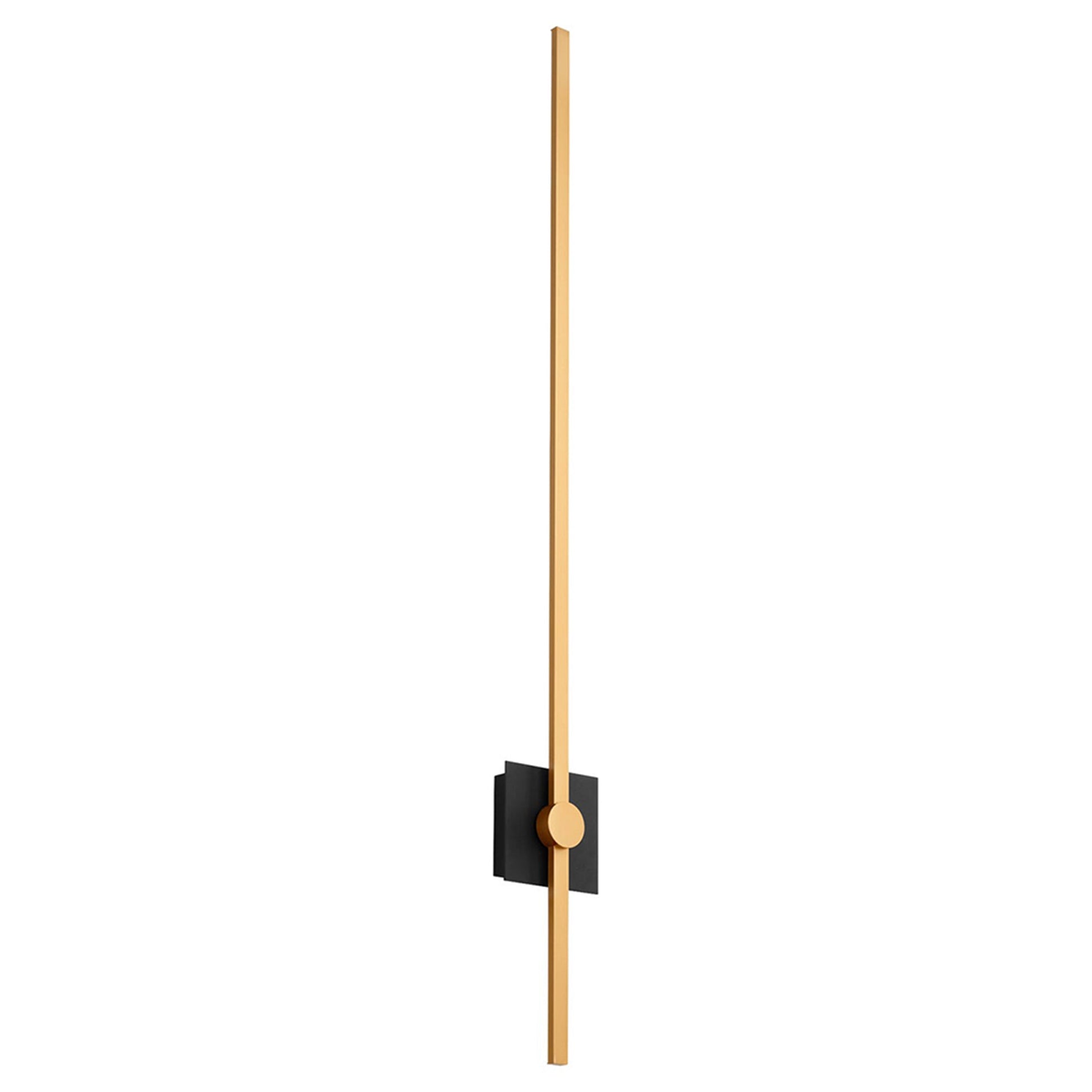 Zora LED Bath Wall Light in Black/Industrial Brass (48-Inch).