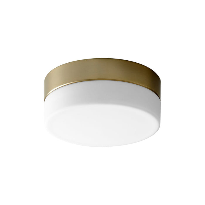 Zuri LED Flush Mount Ceiling Light in Aged Brass (7-Inch).