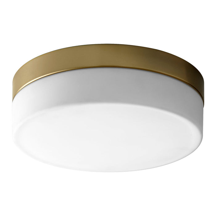 Zuri LED Flush Mount Ceiling Light in Aged Brass (11-Inch).