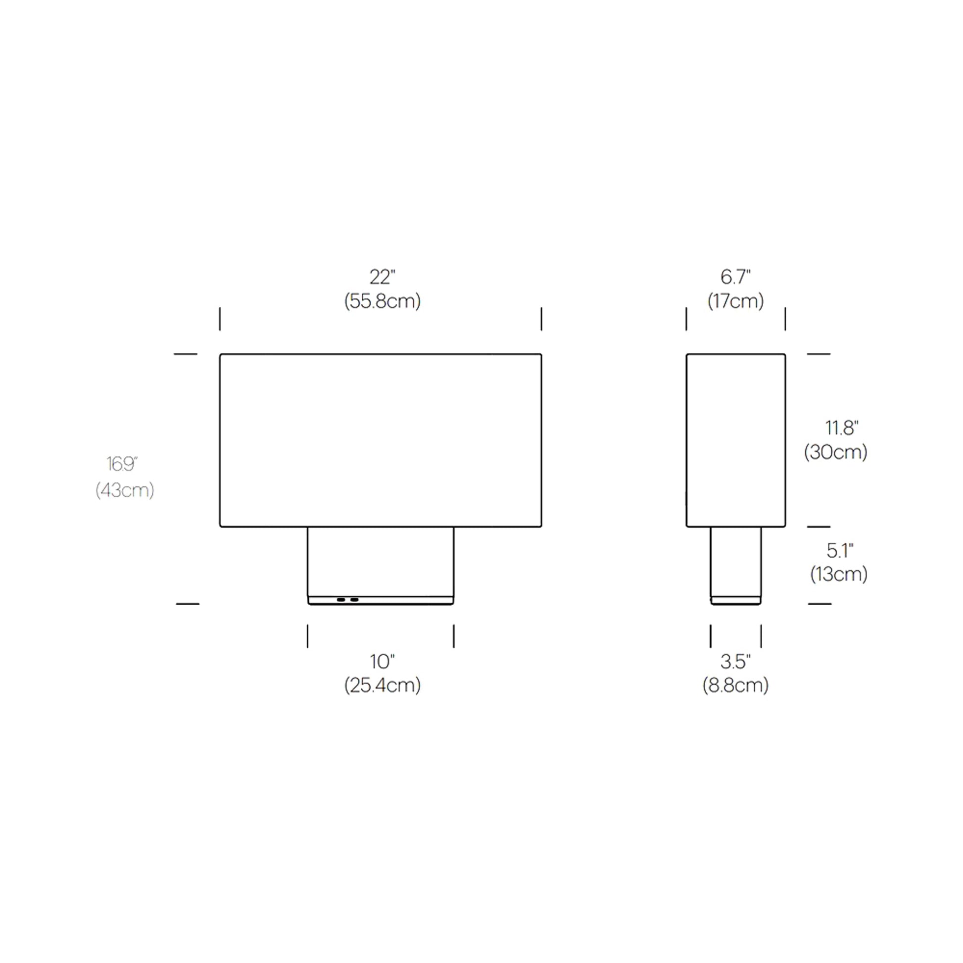 Belmont Table Lamp - line drawing.