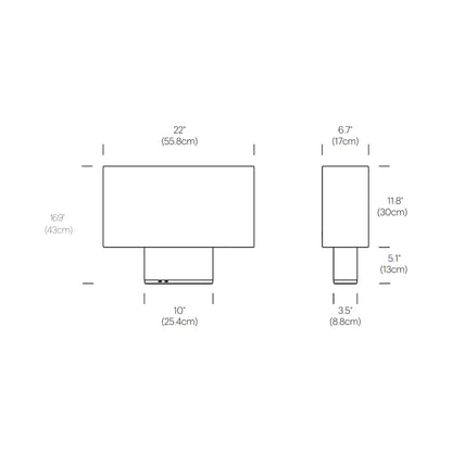 Belmont Table Lamp - line drawing.