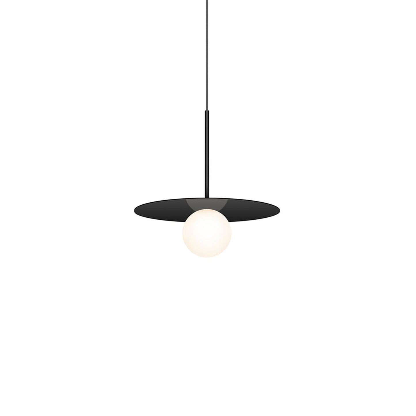 Bola LED Disc Pendant Light in Matte Black (Small).