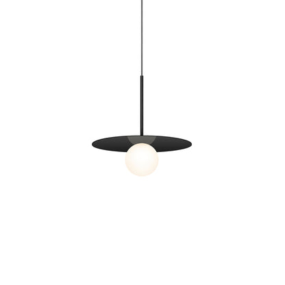 Bola LED Disc Pendant Light in Matte Black (Small).