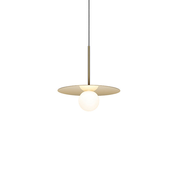 Bola LED Disc Pendant Light in Brass (Small).