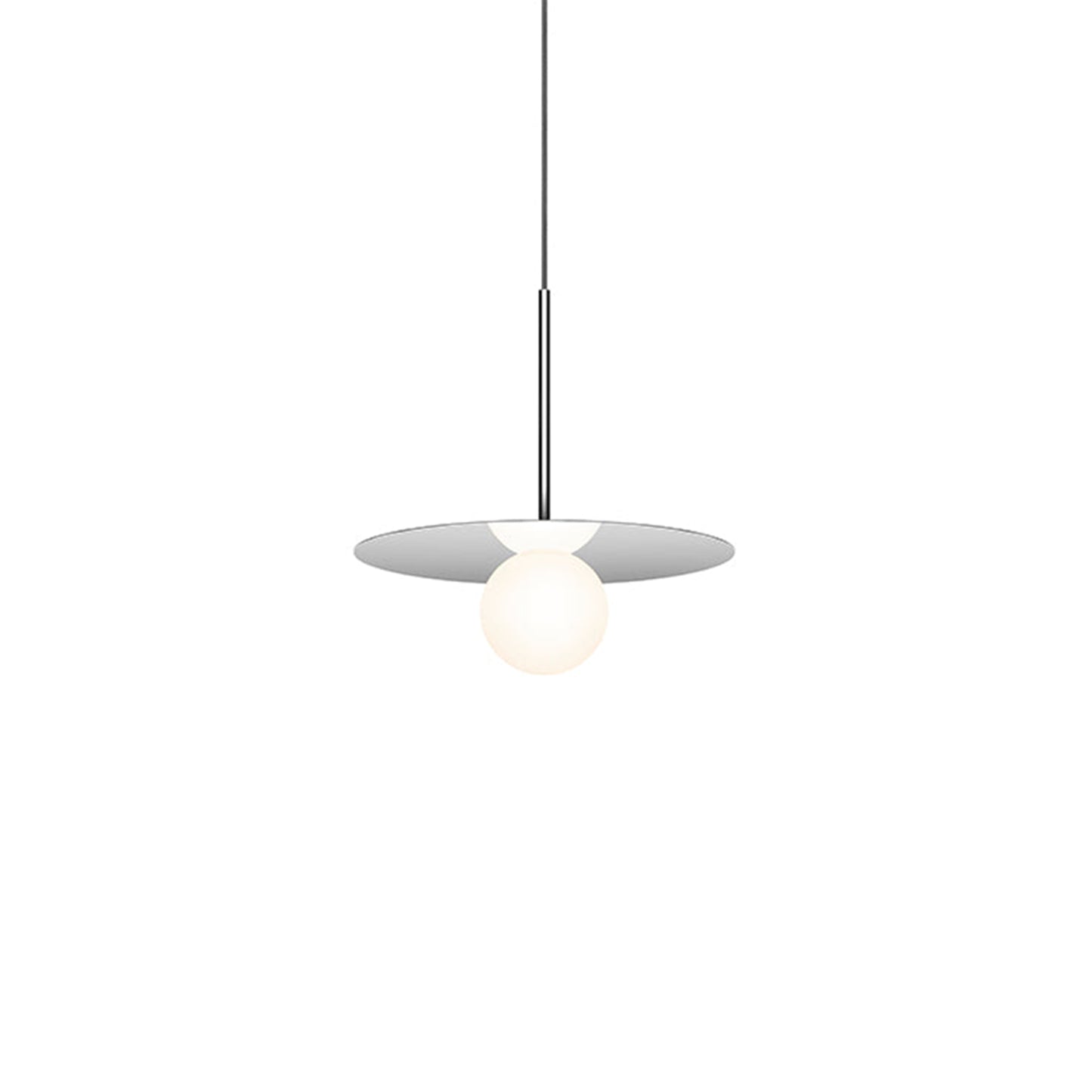 Bola LED Disc Pendant Light in Chrome (Small).