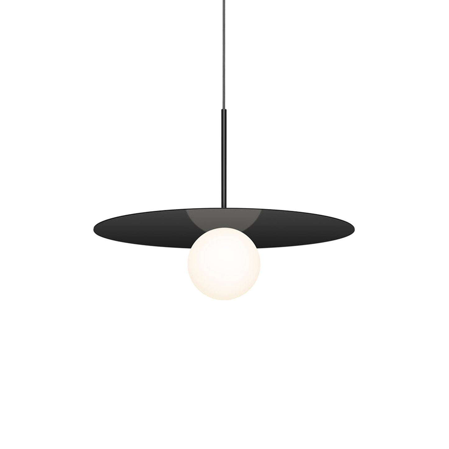 Bola LED Disc Pendant Light in Matte Black (Medium).