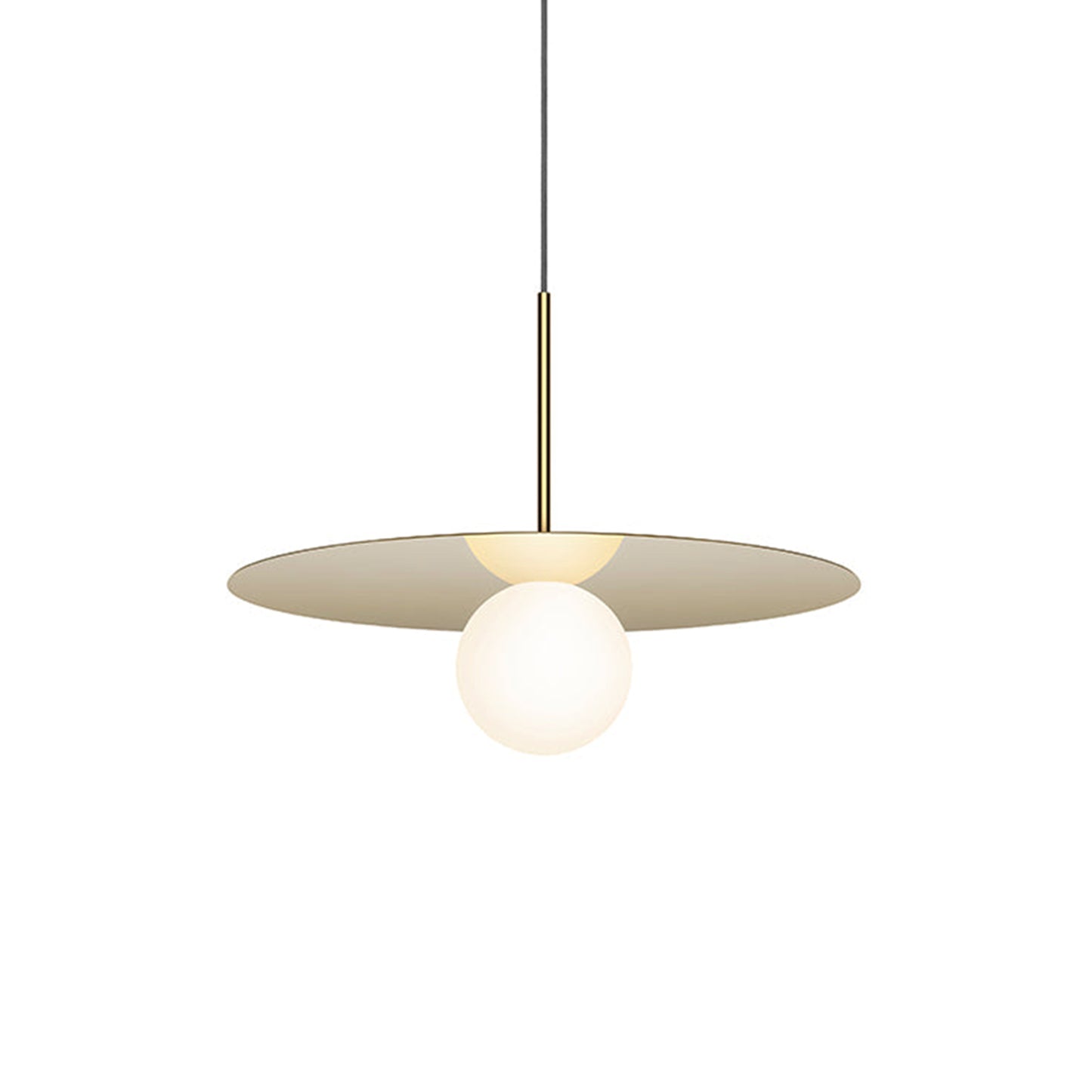 Bola LED Disc Pendant Light in Brass (Medium).