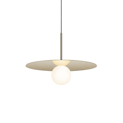 Bola LED Disc Pendant Light in Brass (Medium).