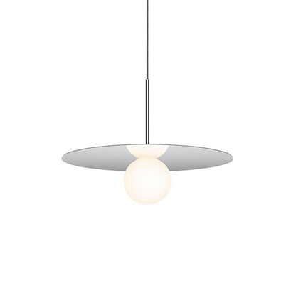 Bola LED Disc Pendant Light in Chrome (Medium).