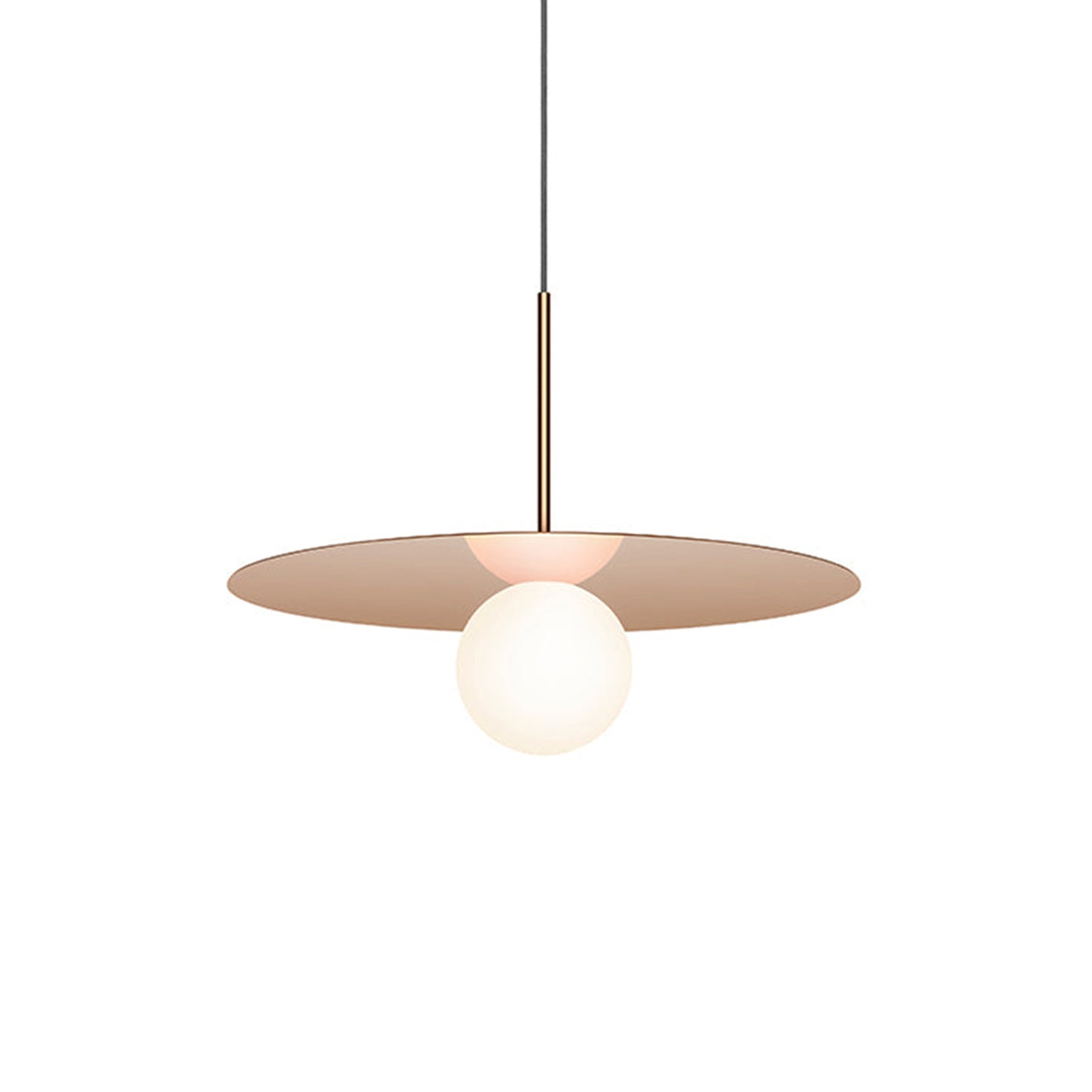 Bola LED Disc Pendant Light in Rose Gold (Medium).