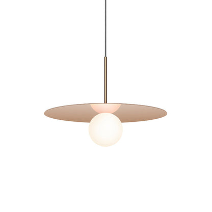 Bola LED Disc Pendant Light in Rose Gold (Medium).