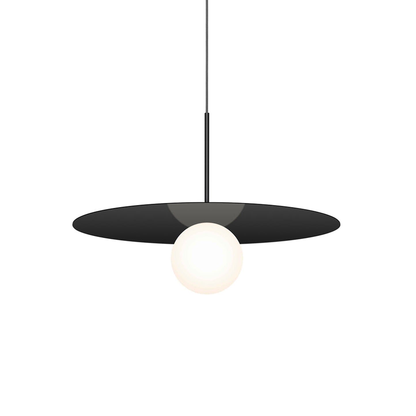 Bola LED Disc Pendant Light in Matte Black (Large).