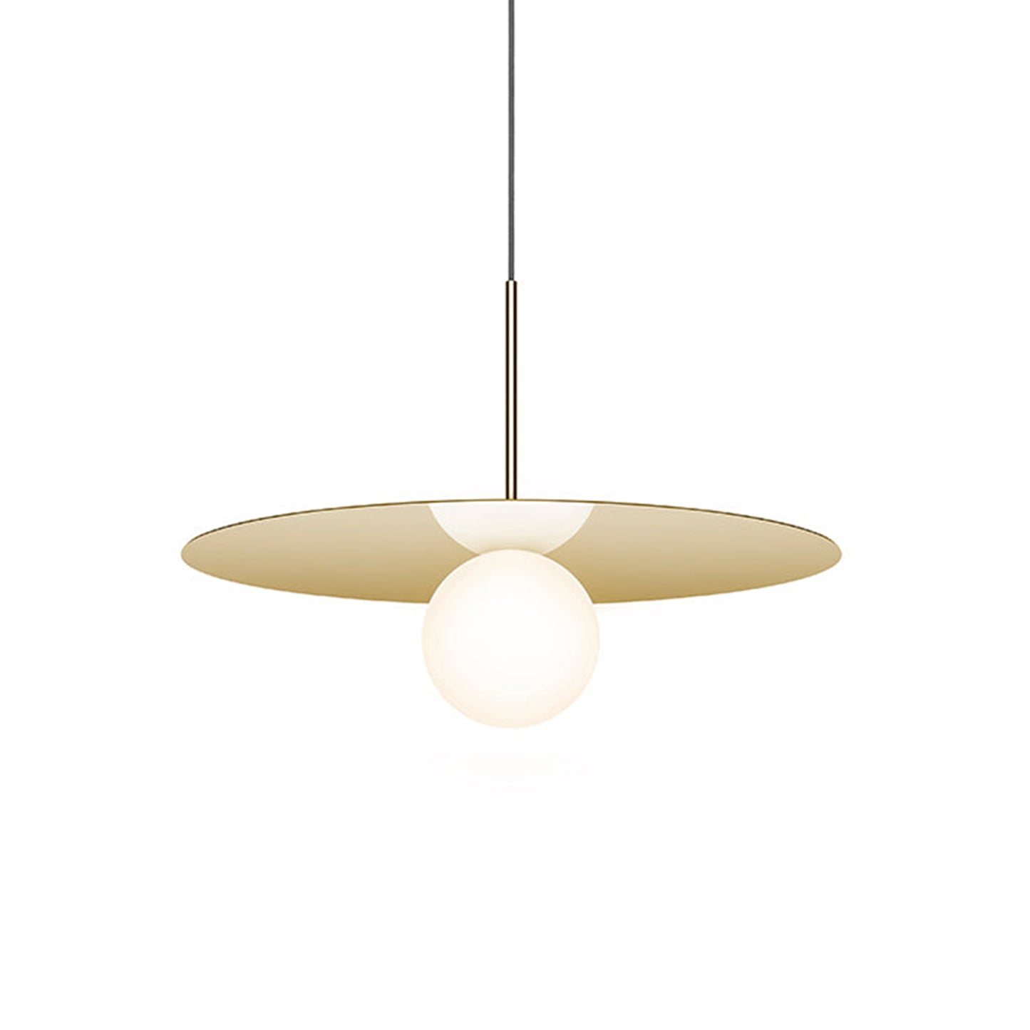 Bola LED Disc Pendant Light in Brass (Large).