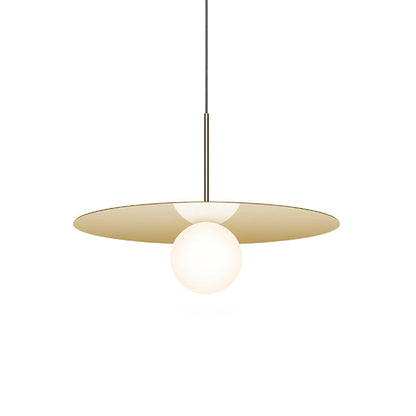 Bola LED Disc Pendant Light in Brass (Large).