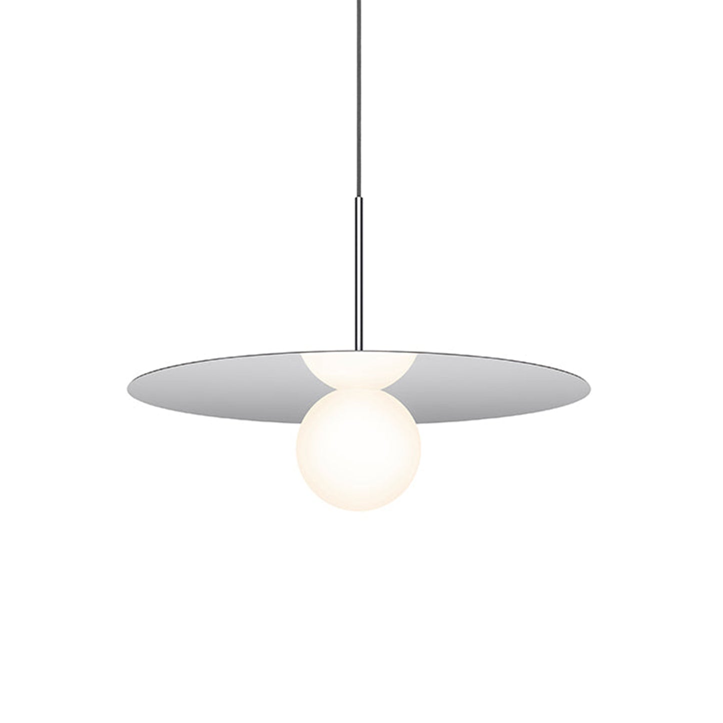 Bola LED Disc Pendant Light in Chrome (Large).