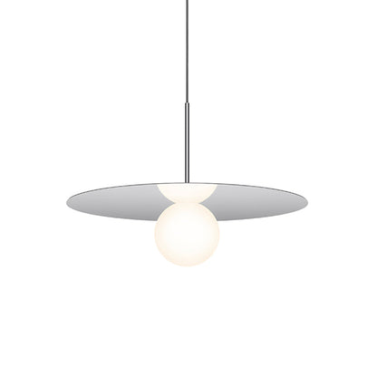 Bola LED Disc Pendant Light in Chrome (Large).