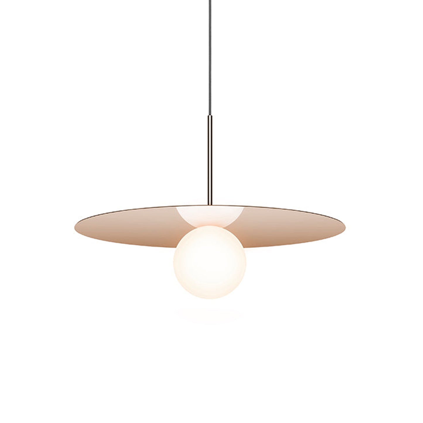 Bola LED Disc Pendant Light in Rose Gold (Large).