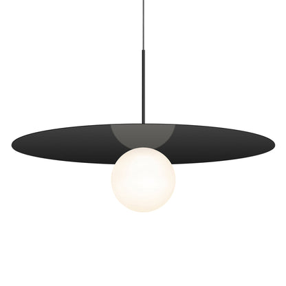 Bola LED Disc Pendant Light in Matte Black (X-Large).