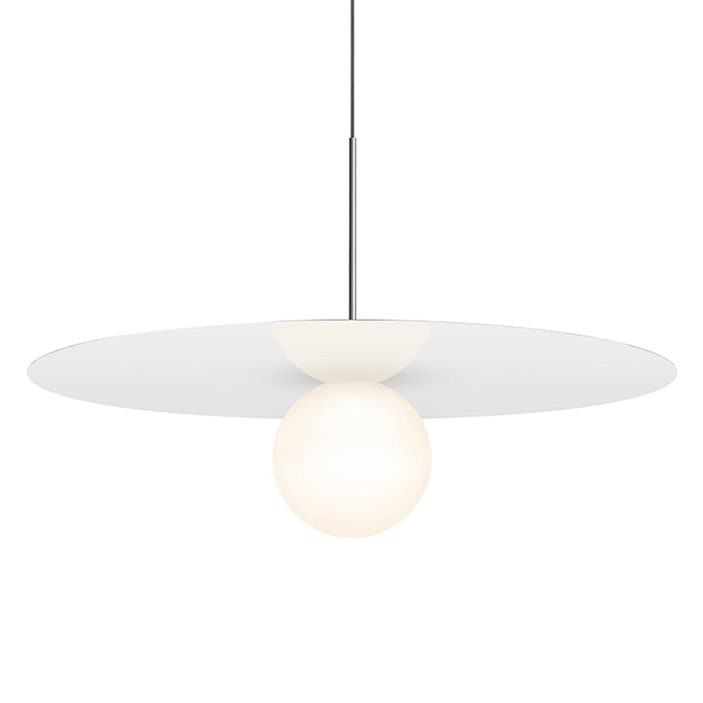 Bola LED Disc Pendant Light in Gloss White / Chrome (X-Large).