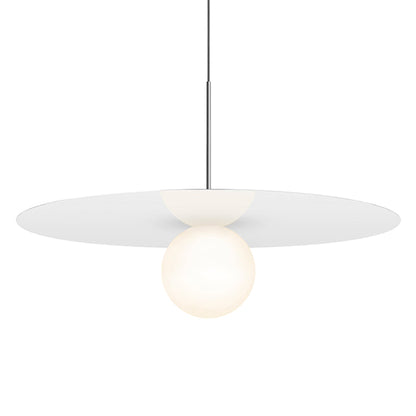 Bola LED Disc Pendant Light in Gloss White / Chrome (X-Large).